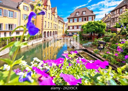 Città di Colmar piccola Venezia colorata vista sul canale Foto Stock