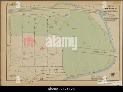 Cartografica, Mappe. 1925. Lionel Pincus e la Principessa Firyal Map Division. Real Property , New York (state) , New York, Manhattan (New York, N.Y.) Piastra 186, parte della sezione 8: Inwood Park, delimitata da (fiume Hudson) Bolton Road, Harlem River, Payson Avenue ed Emerson Place Foto Stock