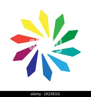 Tavolozza circolare di tutti i colori dell'arcobaleno su sfondo bianco - Vector Foto Stock