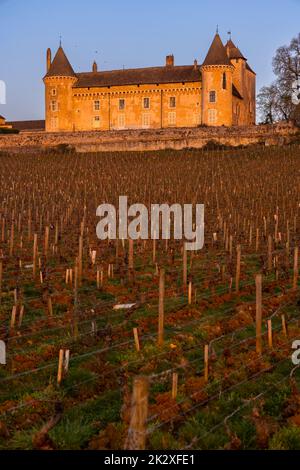 Chateau de Rully castello, Saone-et-Loire dipartimento, Borgogna, Francia Foto Stock