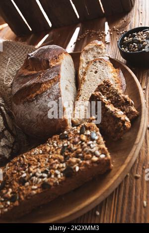 Diversi tipi di pane Foto Stock