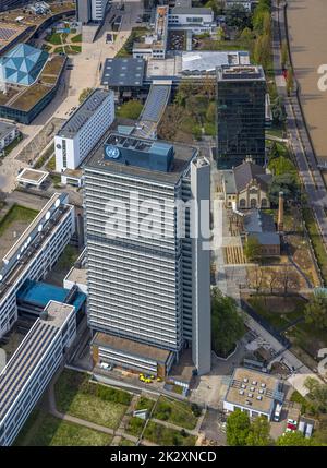 Veduta aerea, Langer Eugen presso un Campus, Gronau, Bonn, Renania settentrionale-Vestfalia, Germania, monumento architettonico, DE, protezione del monumento, EUR Foto Stock