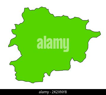 Andorra Silhouette Mappa Foto Stock