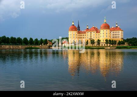 Castello di Moritzburg vicino a Dresda, Sassonia, Germania Foto Stock