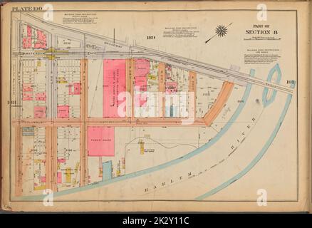 Cartografica, Mappe. 1921 - 1923. Lionel Pincus e la Principessa Firyal Map Division. Real Property , New York (state) , New York, Manhattan (New York, N.Y.) Targa 190: Delimitata da Broadway, (Harlem River) Columbus Avenue e W. 214th Street Foto Stock