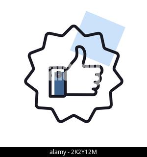 Icona pollici su. Vettore come segno Foto Stock