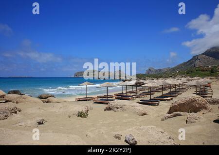 Falassarna spiaggia blu laguna creta isola estate 2020 covid-19 vacanze moderne stampe di alta qualità Foto Stock