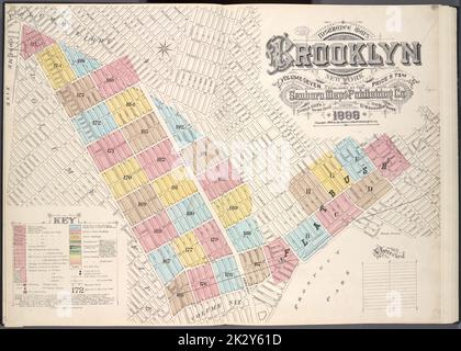 Cartografica, Mappe. 1884 - 1936. Lionel Pincus e la Principessa Firyal Map Division. Assicurazione antincendio , New York (stato), Real Property , New York (stato), Cities & Cities , New York (stato) assicurazione carte della città di Brooklyn di New York Volume sette. Pubblicato dalla mappa Sanborn Co. 117, Broadway, New York. 1888. Foto Stock