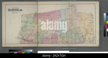 Cartografica, Mappe. 1873. Lionel Pincus e la Principessa Firyal Map Division. Long Island (N.Y.) , Descrizione e viaggio parte Nord di Hempstead, Queens Co. L.I. Foto Stock