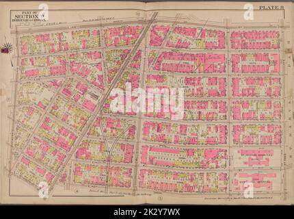 Cartografica, Mappe. 1911. Lionel Pincus e la Principessa Firyal Map Division. Bronx (New York, N.Y.), New York (N.Y.) Piastra 8 Mappa delimitata da E. 149th St., St. Anns. Ave., E. 142nd St., Morris Ave. Foto Stock