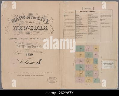 Cartografica, Mappe. 1857 - 1862. Lionel Pincus e la Principessa Firyal Map Division. Manhattan (New York, N.Y.), Real Property , New York (state) , New York Volume 5 Index Map. Foto Stock