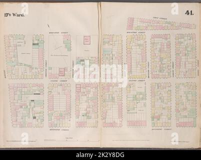 Cartografica, Mappe. 1853. Lionel Pincus e la Principessa Firyal Map Division. Manhattan (New York, N.Y.), Real Property , New York (state) , New York, targhetta di assicurazione antincendio 41: Mappa delimitata da Houston Street, Allen Street, First Street, Essex Street, Rivington Street, Bowery Foto Stock