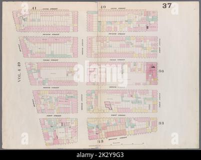 Cartografica, Mappe. 1857 - 1862. Lionel Pincus e la Principessa Firyal Map Division. Manhattan (New York, N.Y.), Real Property , New York (state) , New York Plate 37: Mappa delimitata da 5th Street, First Avenue, Houston Street, Bowery Foto Stock