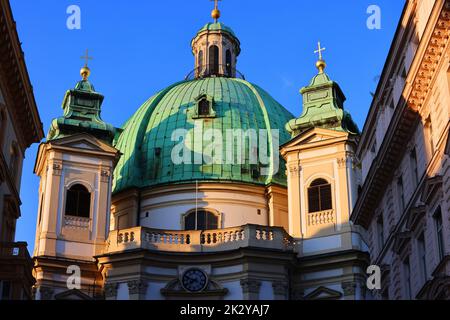 Wien Kirche, Kirche, Barock, die Peterskirche ist eine der schönsten Barockkirchen Wiens Foto Stock