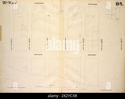 Cartografica, Mappe. 1854. Lionel Pincus e la Principessa Firyal Map Division. Manhattan (New York, N.Y.), Real Property , New York (state) , New York, targhetta di assicurazione antincendio 84: Mappa delimitata da Second Avenue, East 43rd Street, First Avenue, East 37th Street Foto Stock