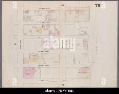 Cartografica, Mappe. 1857 - 1862. Lionel Pincus e la Principessa Firyal Map Division. Manhattan (New York, N.Y.), Real Property , New York (state) , New York Plate 79: Mappa delimitata da East 47th Street, East River, East 42nd Street, Second Avenue Foto Stock