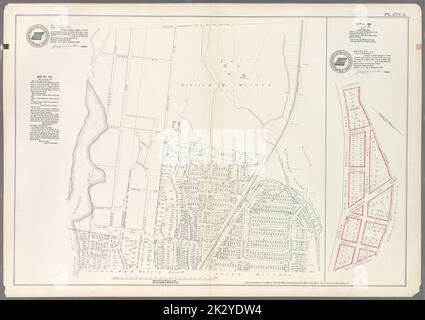 Cartografica, Mappe. 1888 - 1897. Lionel Pincus e la Principessa Firyal Map Division. Bronx (New York, N.Y.) Piastra 6: Mappa n° 141 delimitata da James Street, (Wm. Morris Farm), strada ferroviaria Avenue, Prospect Street, Juliet Street, Gerard Street, Henry Street e River Avenue.- Mappa No. 286 {delimitato da James Wells Land, Mill Brook, Henry Street e Morse Avenue o Old Boston Road. Foto Stock