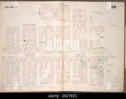 Cartografica, Mappe. 1853. Lionel Pincus e la Principessa Firyal Map Division. Manhattan (New York, N.Y.), Real Property , New York (state) , New York, targhetta di assicurazione antincendio 39: Mappa delimitata da Houston Street, Avenue D, 3rd Street, East River, Rivington Street, Willett Street Foto Stock