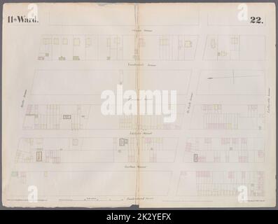 Cartografica, Mappe. 1855. Lionel Pincus e la Principessa Firyal Map Division. Brooklyn (New York, N.Y.), Insurance, Fire, Maps Plate 22: Mappa delimitata da Myrtle Avenue, Clinton Street, Lafayette Avenue, Cumberland Street Foto Stock