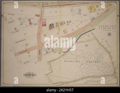 Cartografica, Mappe. 1901. Lionel Pincus e la Principessa Firyal Map Division. Bronx (New York, N.Y.), Real Property , New York (state) , New York Double Page Plate No. 39, Part of Ward 24, Section 12. Delimitato da Jerome Ave, e, 233rd Steet, E. 234th Street, Webster Avenue, E. 211th Street, Wayne Avenue e E. 210th Street. Foto Stock
