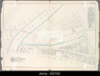 Cartografica, Mappe. 1888 - 1897. Lionel Pincus e la Principessa Firyal Map Division. Bronx (New York, N.Y.) Piastra 1: Mappa n° 441 delimitata da Fourth Avenue, 138th Street, ... (Fiume Harlem) linea di Water Grant, Bulkhead & Pier Line, Grove Street, Cottage Street, Old Boston Post Road o Morris Avenue. Foto Stock