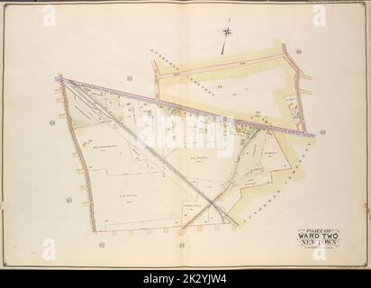 Cartografica, Mappe. 1908 - 1912. Lionel Pincus e Principessa Firyal Map Division Queens, Vol. 2, Double Page Plate No. 38; parte di Ward Two Newtown; Mappa delimitata da Mt. Olivet Ave., Way Ave., Juniper Ave., inclusa Metropolitan Ave., Fresh Pond Road. Foto Stock