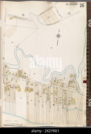 Cartografica, Mappe. 1912 - 1922. Lionel Pincus e la Principessa Firyal Map Division. Assicurazione antincendio , New York (Stato), Real Property , New York (Stato), Cities & Cities , New York (Stato) Queens V. 8, Plate No. 26 Mappa delimitata da Frisco Ave., Atlantic Ocean, Beach 9th St Foto Stock