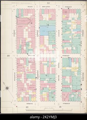 Cartografica, Mappe. 1894. Lionel Pincus e la Principessa Firyal Map Division. Assicurazione antincendio , New York (stato), Real Property , New York (stato), Cities & Cities , New York (stato) Manhattan, V. 1, Plate No. 22 West Half Map delimitata da W. Houston St., Wooster St., Spring St., Sullivan St Foto Stock