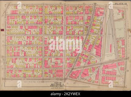 Cartografica, Mappe. 1911. Lionel Pincus e la Principessa Firyal Map Division. Bronx (New York, N.Y.), New York (N.Y.) Piastra 12 Mappa delimitata da E. 156th St., St. Anns Ave., E. 149th St., Morris Ave. Foto Stock