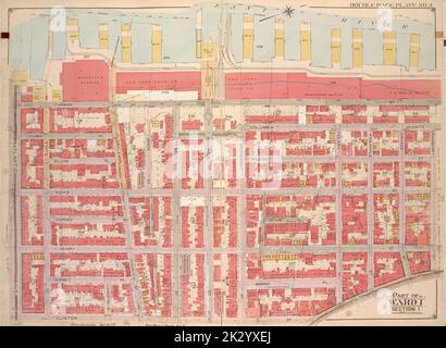 E.B. Hyde & Co.. Cartografica, Mappe. 1903 - 1907. Lionel Pincus e la Principessa Firyal Map Division. Brooklyn (New York, N.Y.) , Mappe, Proprietà reale , New York (Stato) , New York Brooklyn, Vol. 1, Double Page Plate No. 4; parte di Wards 1, Sezione 1; Mappa delimitata da Atlantic Ave., Furman St., Columbia Heights; inclusi Cranberry St., Fulton St., Clinton St Foto Stock