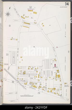 Cartografica, Mappe. 1884 - 1936. Lionel Pincus e la Principessa Firyal Map Division. Assicurazione antincendio , New York (Stato), Real Property , New York (Stato), Cities & Cities , New York (Stato) Queens V. 3, Plate No. 34 Mappa delimitata da Fresh Pond Rd., Mt. Olivet Ave., Metropolitan Ave. Foto Stock
