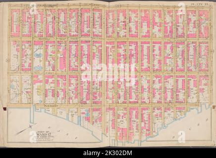 Cartografica, Mappe. 1891. Lionel Pincus e la Principessa Firyal Map Division. Manhattan (New York, N.Y.), Real Property , New York (state) , New York Plate 33 Mappa delimitata da 3rd Ave., E. 125th St., East River, E. 108th St. Foto Stock