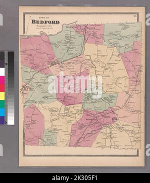 Cartografica, Mappe. 1868. Lionel Pincus e la Principessa Firyal Map Division. Real Property , New York Metropolitan Area, Westchester County (N.Y.), New York Metropolitan Area Plate 55: Town of Bedford, Westchester Co. N.Y. Small folder - S2 Foto Stock