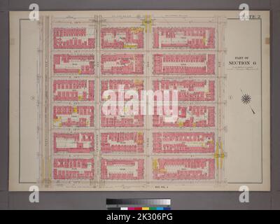 Cartografica, Mappe. 1914. Lionel Pincus e la Principessa Firyal Map Division. Manhattan (New York, N.Y.), Real Property , New York (state) , New York Plate 2, parte della Sezione 6: Delimitata da E. 116th Street, Second Avenue, E. 110th Street e Park Avenue Foto Stock