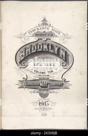 Cartografica, Mappe. 1884 - 1936. Lionel Pincus e la Principessa Firyal Map Division. Assicurazione antincendio , New York (stato), Real Property , New York (stato), Cities & Cities , New York (stato) assicurazione carte della città di Brooklyn di New York Volume Ten. Pubblicato dalla mappa Sanborn Co. 11, Broadway, New York. 1905. Foto Stock