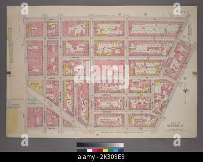 Cartografica, Mappe. 1899. Lionel Pincus e la Principessa Firyal Map Division. Manhattan (New York, N.Y.), Real Property , New York (state) , New York Plate 21, parte della Sezione 2: Delimitata da King Street, MacDougal Street, Watts Street e West Street Foto Stock