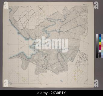 Cartografica, Mappe. 1905. Lionel Pincus e la Principessa Firyal Map Division. Bronx (New York, N.Y.) Foglio 36: Griglia n. 28000E - 32000E, n. 5000S - 9000S. Include l'estuario di Baxter Creek e il Ferry Point Park. Griglia di progettazione dell'Ufficio dell'Ufficio topografico del Bronx. Foto Stock