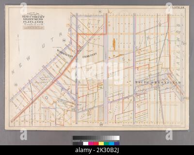 F. Bourquin & Co.. Cartografica, Mappe. 1890. Lionel Pincus e la Principessa Firyal Map Division. Brooklyn (New York, N.Y.), Real Property , New York (state) , New York Plate 24: Delimitata da Avenue i, Ocean Avenue, Avenue o, 22nd Avenue, Bay Ridge Street, 21st Avenue e West Street. Parte delle città di New Utrecht, Gravesend flatlands, Kings Co., N.Y. Foto Stock