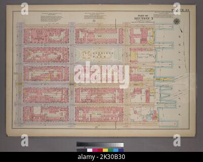Cartografica, Mappe. 1913. Lionel Pincus e la Principessa Firyal Map Division. Real Property , New York (state) , New York, Real Property , Manhattan (New York, N.Y.), Manhattan (New York, N.Y.) Piastra 23, parte della sezione 3: Delimitata da E. 37th Street, (East River Piers) First Avenue, E. 32nd Street e Third Avenue Foto Stock