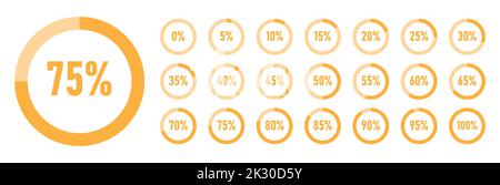 Diagramma percentuale infografico progettato con cerchi colorati. Illustrazione vettoriale. Illustrazione Vettoriale