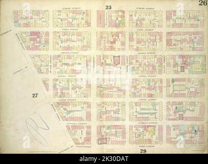 Cartografica, Mappe. 1857 - 1862. Lionel Pincus e Princess Firyal Map Division Plate 26: Mappa delimitata da Ludlow Street, Rivington Street, Ridge Street, Division Street, compresa Rutgers St, Essex Street, Norfolk Street, Jefferson Street, Suffolk Street, Clinton Street, Procurney Street, Montgomery Street, Grand Street, Broome Street, Delancy Street Foto Stock
