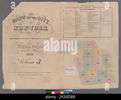 Cartografica, Mappe. 1857 - 1862. Lionel Pincus e la Principessa Firyal Map Division. Manhattan (New York, N.Y.), Real Property , New York (state) , New York Volume 3 Index Map Foto Stock