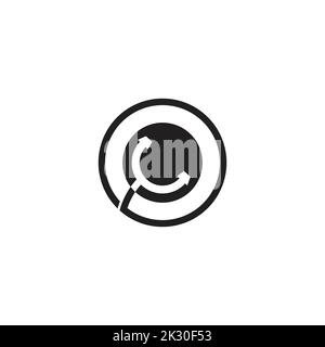 stetoscopio cerchio astratto simbolo geometrico logo vettore Illustrazione Vettoriale