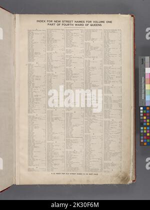 Cartografica, Mappe. 1913. Lionel Pincus e la Principessa Firyal Map Division. Queens (New York, N.Y.), Real Property , New York (state) , New York , Queens (Borough) Indice per i nomi di New Street Foto Stock