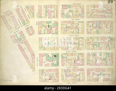 Cartografica, Mappe. 1857 - 1862. Lionel Pincus e Princess Firyal Map Division Plate 29: Mappa delimitata da Montgomery Street, Ridge Street, Rivington Street, Cannon Street, Henry Street; Tra cui Gouverneur Street, Pitt Street, Scammel Street, Willet Street, Sheriff Street, Columbia Street, East Broadway, Division Street, Grand Street, Broome Street, Via Delancy Foto Stock