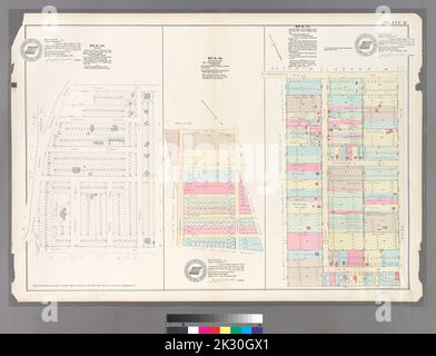 Cartografica, Mappe. 1888 - 1897. Lionel Pincus e la Principessa Firyal Map Division. Bronx (New York, N.Y.) Piastra 10: Mappa No. 541 delimitata da Wall St., (Woodstock) Grove Ave, (Grove Hill) Cliff St., Carr Ave. E Boston Road. 195: Delimitato dal villaggio di Fairmount, Grove St., Oak St. Znc Prospect Ave. - Mappa No. 373: Delimitato da Wall St., Union Ave., New St. E Forest Ave. Foto Stock