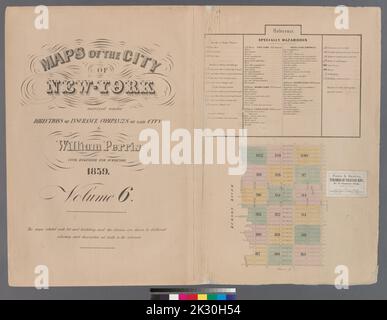 Cartografica, Mappe. 1857 - 1862. Lionel Pincus e la Principessa Firyal Map Division. Manhattan (New York, N.Y.), Real Property , New York (state) , New York Volume 6 Index Map Foto Stock