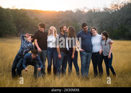 Foto di famiglia stupide e divertenti Foto Stock