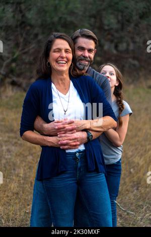 Foto di famiglia stupide e divertenti Foto Stock