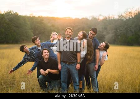 Foto di famiglia stupide e divertenti Foto Stock